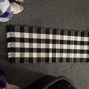 Black and White Buffalo Check Runner Scarf
